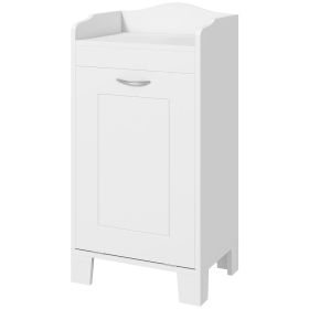 31" Tilt Out Laundry Hamper, Free Standing Bathroom Storage Cabinet, Home Organizer, White