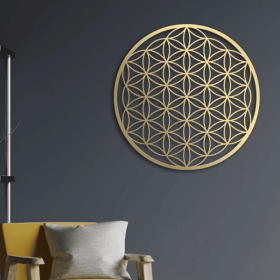 One-piece Flower of Life Metal Wall Decoration. Bedroom Wall Ornament. Living Room Wall Adornment. Lotus Wall Artwork. Couch Above Decor. Floral