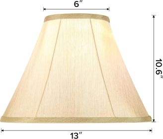 Champagne Gold Bell Lamp Shades 6" Top x 13" Bottom x 10.6" High Spider Medium Lamp Shade Replacement