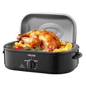 Roaster Oven, 18QT Fast-Cooking Turkey Roaster, 150-450 Fahrenheit Adjustable Temp Turkey Oven with Self-Basting Lid, Removable Pan and Rack