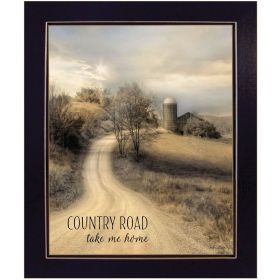 "Country Road Take Me" by Lori Deiter, Ready to Hang Framed Print, Black Frame