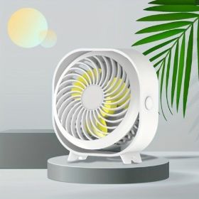 (FST-WED-WD)New desktop small fan Rechargeable desktop fan Portable office student dormitory home mini fan Mute(Random color)