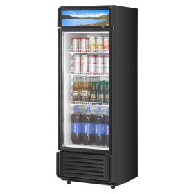 Commercial Merchandiser Refrigerator, 6.9 CU.FT Glass Door Display Refrigerator, Beverage Refrigerator Cooler Merchandiser with Adjustable Shelves