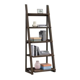 5-Tier Shelves,Bookshelf, Storage Rack, Bookcase with Rubber Wood Frame, Ladder Shelf for Living Room, Home Office, Kitchen, Bedroom, Apartment