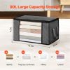 90L Large Storage Bags, 6 Pack Clothes Storage Bin, Foldable Closet Organizers Containers with Handle, Nov-woven Fabric Storage Bag for Clothing