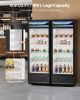 Commercial Merchandiser Refrigerator, 6.9 CU.FT Glass Door Display Refrigerator, Beverage Refrigerator Cooler Merchandiser with Adjustable Shelves