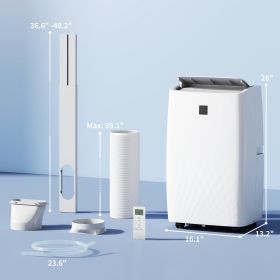 12000 BTU Portable Air Conditioner, AC Unit With Cool, Dehumidifier, Fan, 550 Sq. Ft, 24H Timer On Off, Window Kit (Option: White)