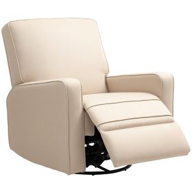 Manual Recliner Chair For Adults With Thick Cushion, Breathable Fabric Glider Rocking Chair For Living Room, Beige (Option: Beige)