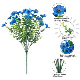 Artificial Outdoor UV-proof Decorative Simulation Green Plant Plastic Flowers (Option: Blue)