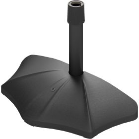 Patio Umbrella Base, 26 Lbs Concrete Heavy Duty Half Umbrella Stand, Patio Umbrella Holder For 1.51.9 Umbrella Poles For Outdoor, Lawn, Poolside, (Option: Black)