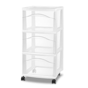 3 Drawer Medium Cart (Color: White)