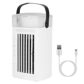4 In 1 Portable Air Conditioner Fan Evaporative Air Cooler Water Mist Cooling Fan For Desktop 3 Speeds Nightlight (Option: White)